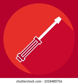 Linear turn-screw icon flat style