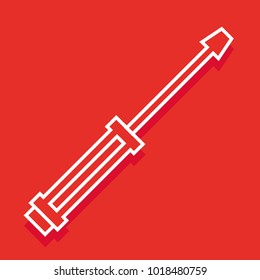 Linear turn-screw icon flat style