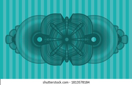 Linear türkisfarbenes realistisches Emblem. Bars, feiner Hintergrund. Illustration. 
