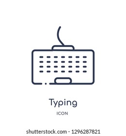Linear typing icon from Cursor outline collection. Thin line typing icon vector isolated on white background. typing trendy illustration