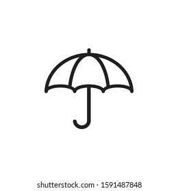 An linear umbrella icon. A symbol of the rain and the umbrella. Great for use in business, app and web applications.