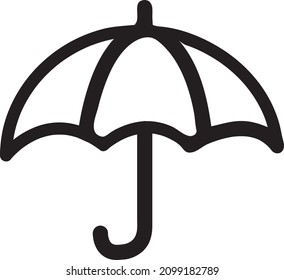 Un icono de paraguas lineal. Un símbolo de la lluvia y el paraguas...