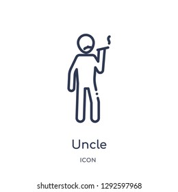 Linear uncle icon from Family relations outline collection. Thin line uncle icon vector isolated on white background. uncle trendy illustration