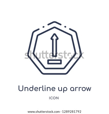 Linear underline up arrow icon from Arrows outline collection. Thin line underline up arrow vector isolated on white background. underline up arrow trendy illustration