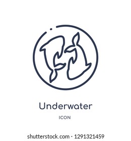 Linear underwater icon from Asian outline collection. Thin line underwater vector isolated on white background. 