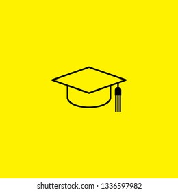 Linear university graduation cap vector icon