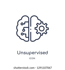 Linear unsupervised learning icon from Artificial intellegence and future technology outline collection. Thin line unsupervised learning vector