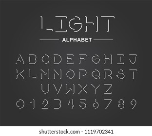 Linear uppercase  sans serif alphabet and numbers design-Minimalist style