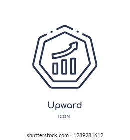 Linear upward icon from Arrows outline collection. Thin line upward vector isolated on white background. upward trendy illustration