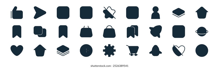 linear user interface icon pack. vector thin line love, send, graph, delete, bag, planet, ting, dashboard icons suitable for apps and websites ui designs