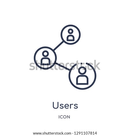 Linear users interconnected icon from Business and analytics outline collection. Thin line users interconnected vector isolated on white background. users interconnected trendy illustration