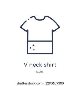 Linear v neck shirt icon from Clothes outline collection. Thin line v neck shirt vector isolated on white background. v neck shirt trendy illustration