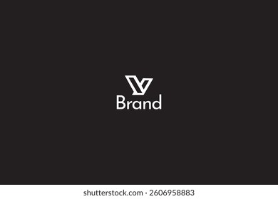 Linear V or VL Monogram Logo, Minimalist V Logo on Black.