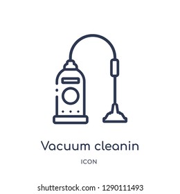 Linear vacuum cleanin icon from Cleaning outline collection. Thin line vacuum cleanin vector isolated on white background. vacuum cleanin trendy illustration