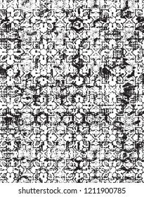  linear various  flowers, motifs  seamless  pattern in vector 