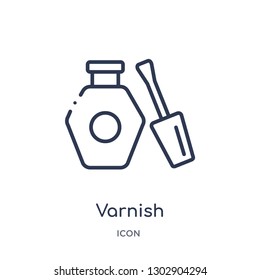 Linear varnish icon from Hygiene outline collection. Thin line varnish icon isolated on white background. varnish trendy illustration