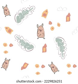 The linear vcomector baby cute pattern, forest animals
seamles pattern with cute animals
