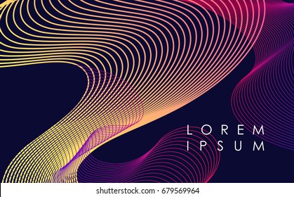 linear vector abstract art and technology background.