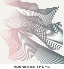 Linear vector abstract art and technology background.Steep gradients. The future geometric template for the design of a banner, a poster, a laptop, a book.