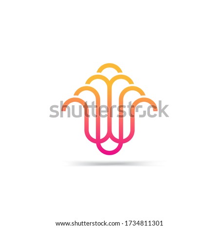 linear vector abstract water fountain Logo illustration design.