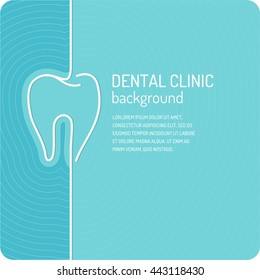 Linear Vector Background For Dentistry. Poster Dental Clinic In Blue Color.