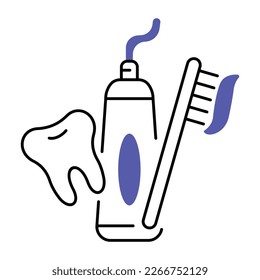 Vector lineal de productos de higiene dental 