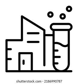 Diseño vectorial lineal de fábrica química 