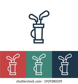 Icono de bolsa de golf de vector lineal
