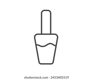 Linear vector graphic icons of beauty in the form of nail polish for manicure and pedicure.