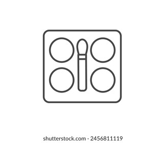 Linear vector graphic icons of beauty and cosmetics in the form of eyelids shadow and eye makeup.