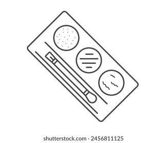 Linear vector graphic icons of beauty and cosmetics in the form of eyelids shadow and eye makeup.