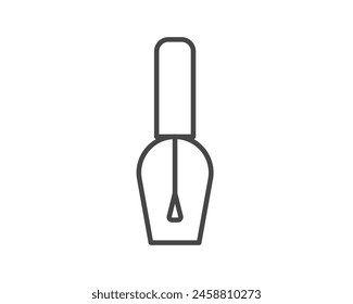Lineare Vektorgrafik grafische Ikonen der Schönheit in Form von Nagellack für Maniküre und Pediküre.