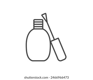 Iconos gráficos de Vector lineal de belleza en forma de esmalte de uñas para manicura y pedicura.