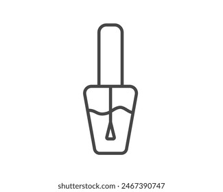 Linear vector graphic icons of beauty in the form of nail polish for manicure and pedicure.