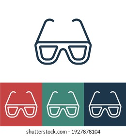 Linear vector icon with 3d glasses