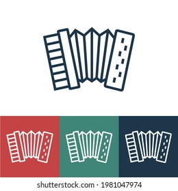 Linear vector icon with accordion