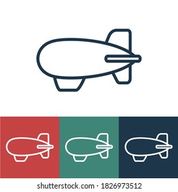 Linear vector icon with airship