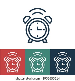 Linear vector icon with alarm