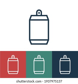 Linear vector icon with aluminum can