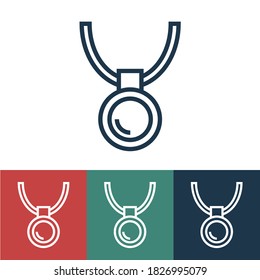 Linear vector icon with amulet