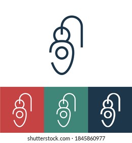 Linear vector icon with amulet