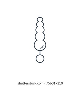 The linear vector icon anal sex toy isolated on white background.