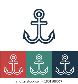 Linear vector icon with anchor