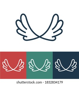 Linear vector icon with angel wings