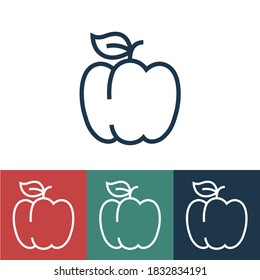 Linear vector icon with apple