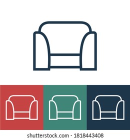 Linear vector icon with armchair