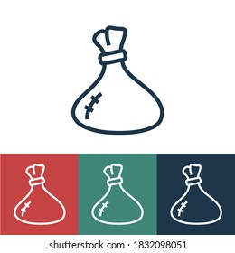 Linear vector icon with bag
