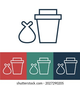 Linear vector icon with bag