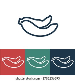 Linear vector icon with banana