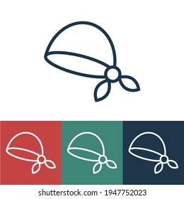 Icono de vector lineal con bandana
